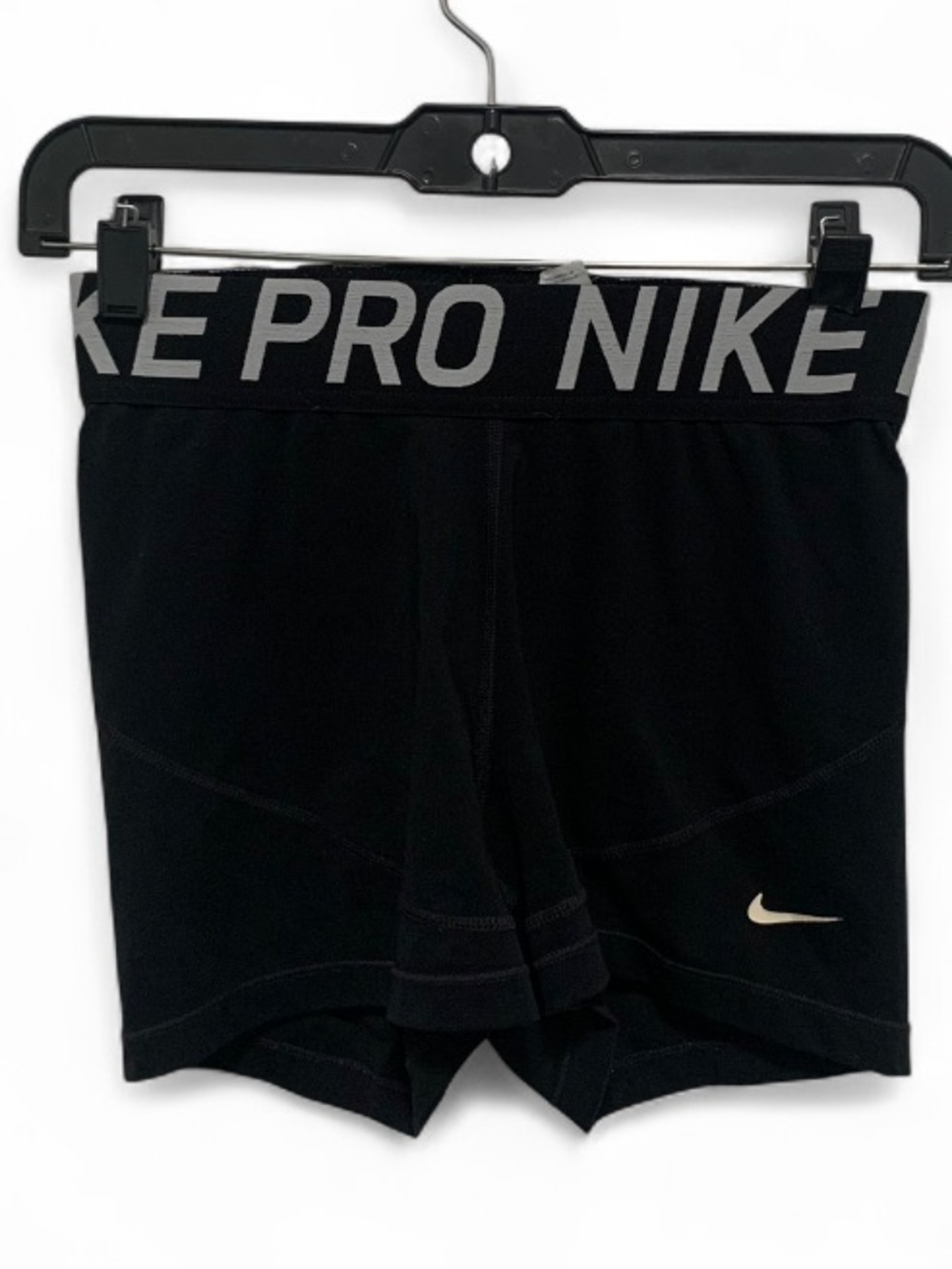 Nike Pro Black Performance Compression Shorts with White Logo